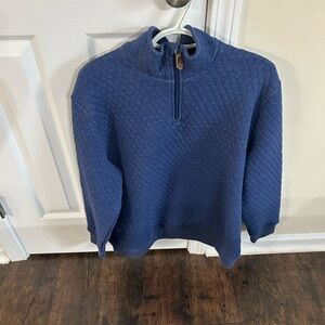 Crown and Ivy Men’s Large Blue Diamond Quilted Quarter Zip Pullover